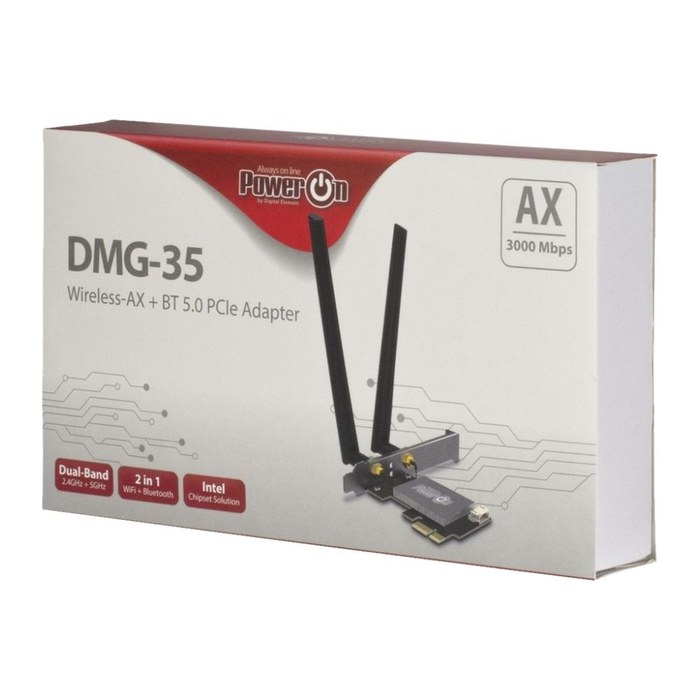 Inter-Tech Wi-Fi6 + BT5.0 PCIe Adapter DMG-35 Antenne 3000Mb retail