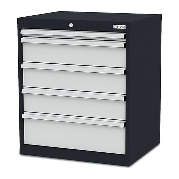 Simplaflex® Systemeinrichter C-Line Schubladenschrank anthrazit 5 Schubladen 70,0 x 57,5 x 82,0 cm, 1 St.