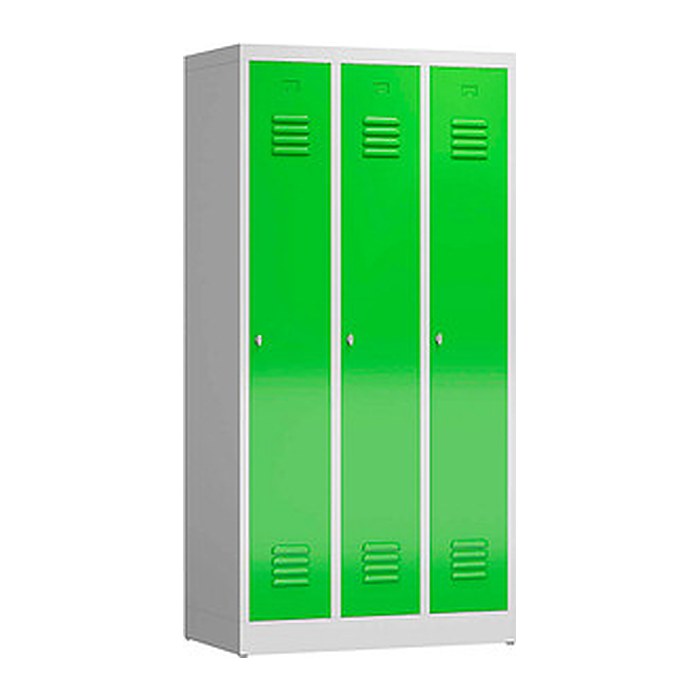 ClassiX Spind gelbgrün, lichtgrau X-510135, 3 Schließfächer 87,0 x 50,0 x 180,0 cm
