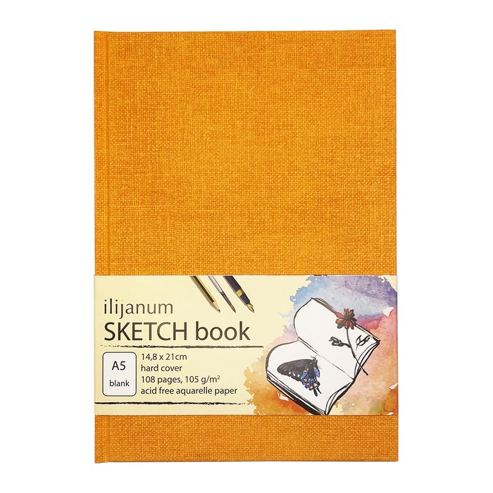 Ilijanum Skizzenbuch DIN A5 blanko, mandarine Hardcover 54 Seiten, 1 St.