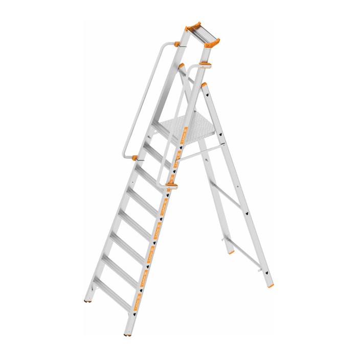 Layher Stehleiter einseitig TOPIC 1074 silber 8 Stufen, H: 320,0 cm