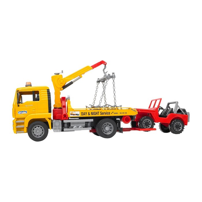 bruder MAN TGA Abschlepp-LKW mit Geländewagen 2750 Spielzeugauto