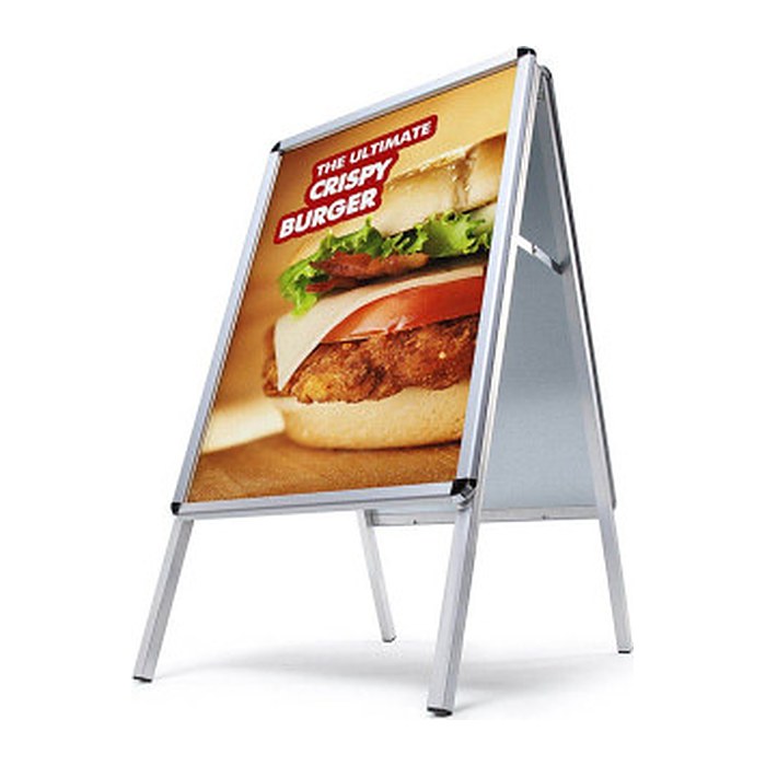 Showdown® Displays Kundenstopper silber DIN B1 2 Fächer 74,5 x 68,3 x 140,6 cm, 1 St.