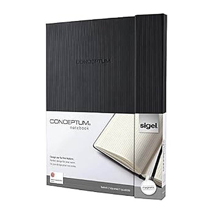 SIGEL Notizbuch Conceptum® ca. DIN A4 kariert, schwarz Hardcover 194 Seiten, 1 St.