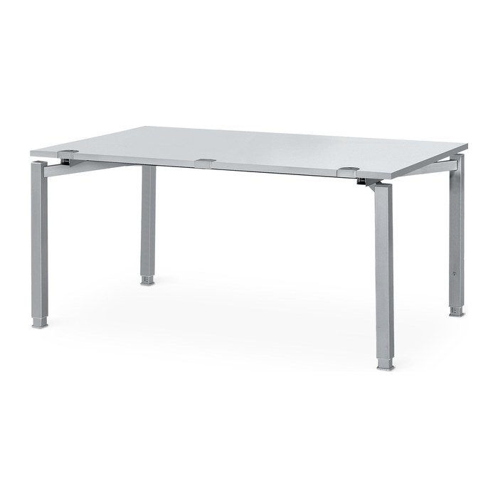 Schreibtisch manuell höhenverstellbar (Optional mit Sichtblende) (Platte Grau)