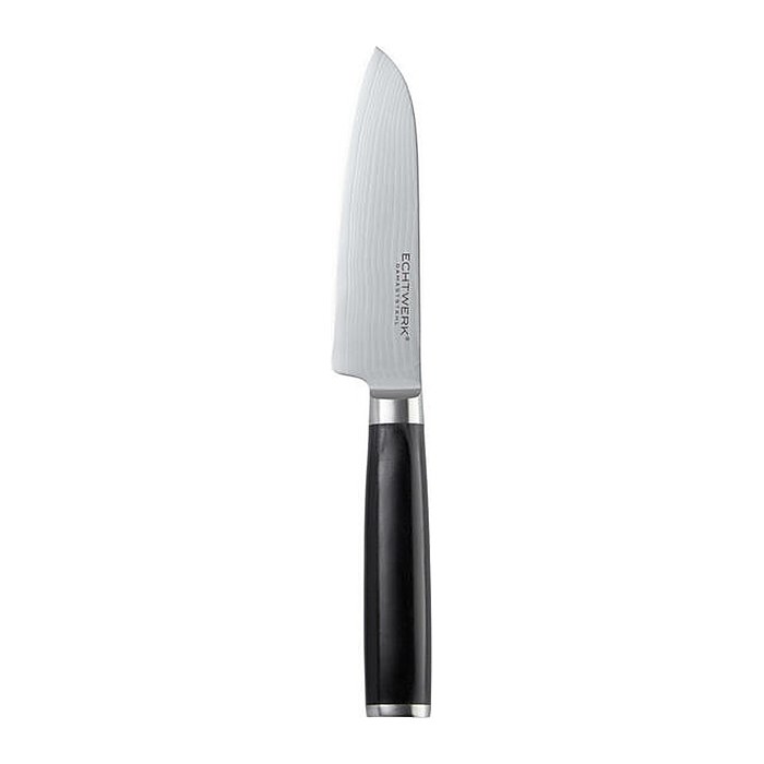 Echtwerk Santokumesser Damast silber, schwarz, Klinge: 13,0 cm, 1 St.