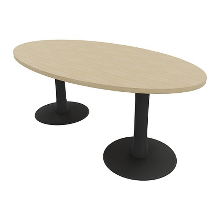 Quadrifoglio Konferenztisch Idea+ eiche oval, Säulenfuß grau, 200,0 x 110,0 x 74,0 cm