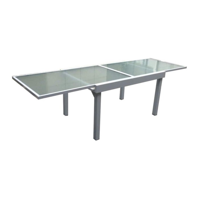 Garden Pleasure Gartentisch LOLA grau rechteckig 90,0 x 135,0 / 270,0 x 75,0 cm
