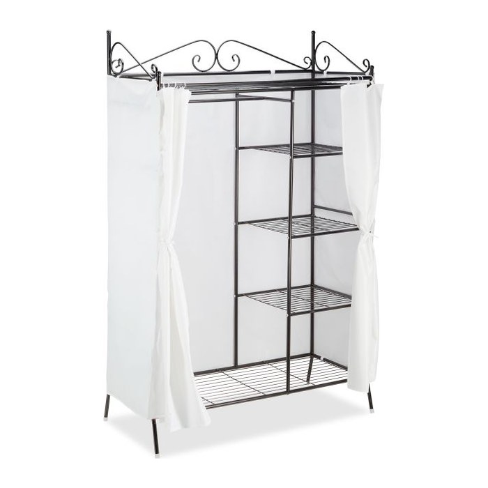relaxdays Kleiderständer COUNTRY schwarz Metall 105,0 x 172,0 cm, 1 St.