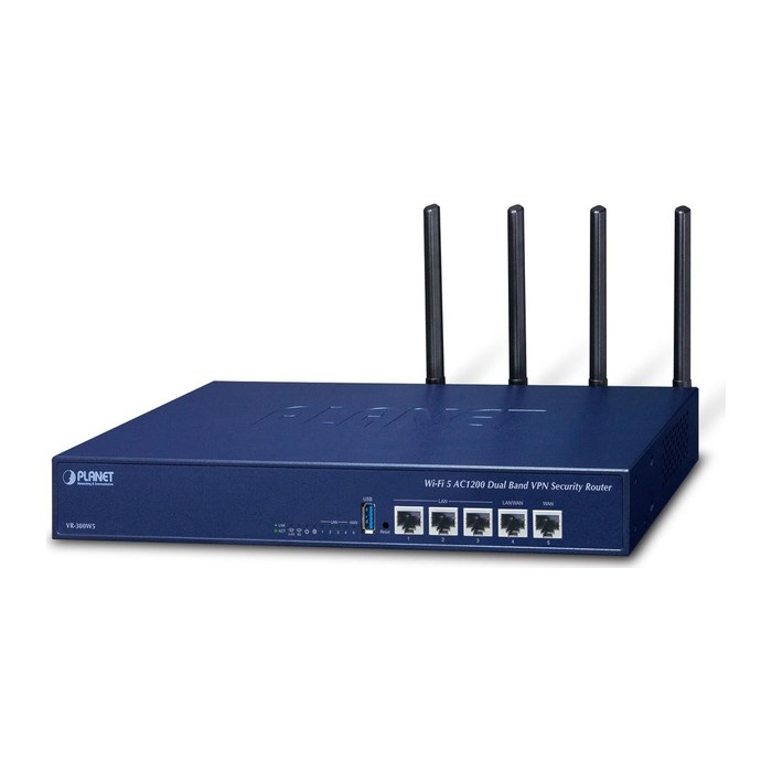 PLANET Wi-Fi 5 AC1200 Dual Band VPN Security Router 5-Port