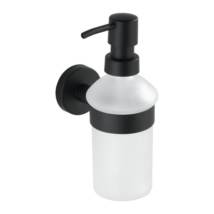 WENKO Seifenspender Bosio 24235100 schwarz, matt Edelstahl 200,0 ml, 1 St.