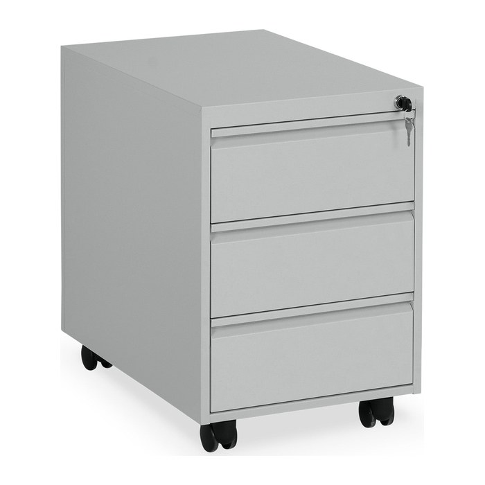 Rollcontainer aus Stahl – Lichtgrau