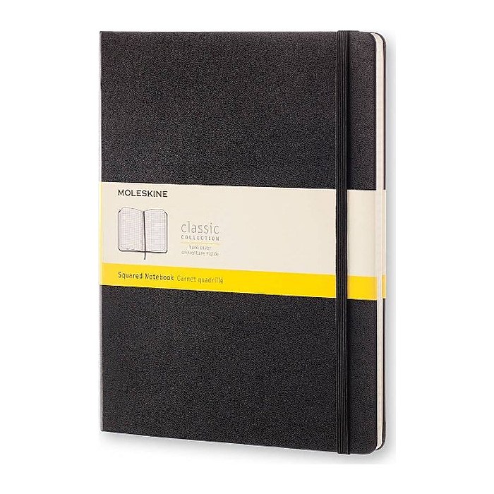 MOLESKINE Notizbuch Classic Collection fester Einband ca. DIN A4 kariert, schwarz Hardcover 192 Seiten, 1 St.