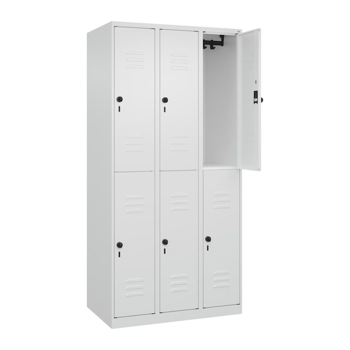 CP Spind Classic Plus verkehrsweiß 080300-30 S10012, 6 Schließfächer 90,0 x 50,0 x 185,0 cm