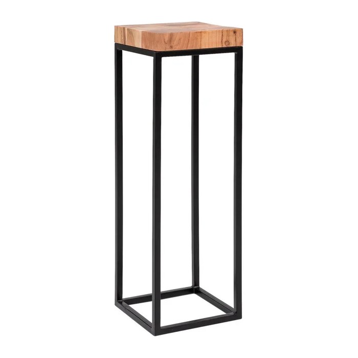 WOHNLING Beistelltisch quadratisch Massivholz akazie 30,0 x 30,0 x 97,0 cm, 1 St.
