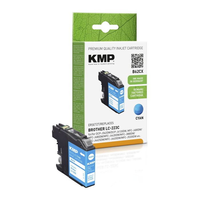 KMP B62CX cyan Druckerpatrone kompatibel zu brother LC-223C