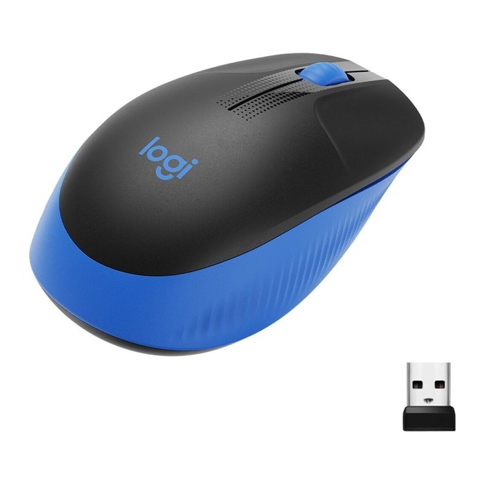 Logitech M190 Maus kabellos schwarz, blau