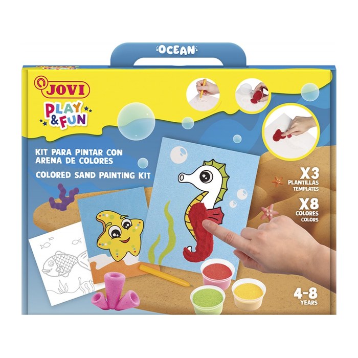 JOVI Bastelset Play & Fun Sand Painting Kit Oceans mehrfarbig
