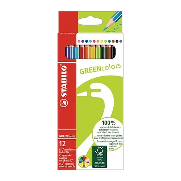STABILO GREENcolors Buntstifte farbsortiert, 12 St.