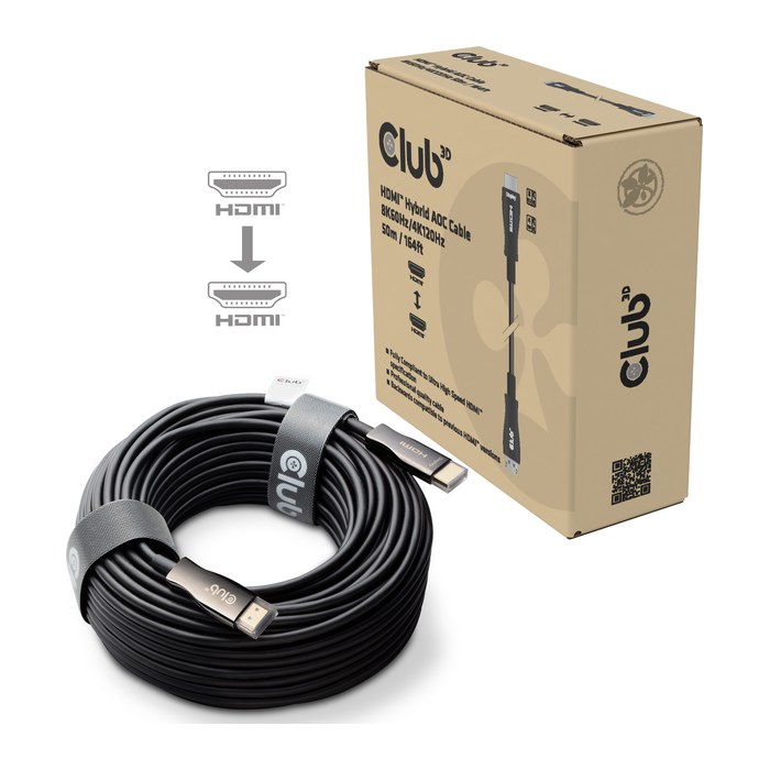 Club3D HDMI-Kabel A -> A 2.1 aktiv opt. 8K60Hz UHD 50 Meter retail