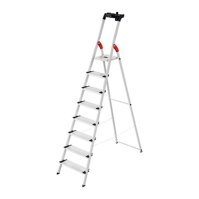 Hailo Stehleiter einseitig L80 ComfortLine silber 8 Stufen, H: 255,0 cm