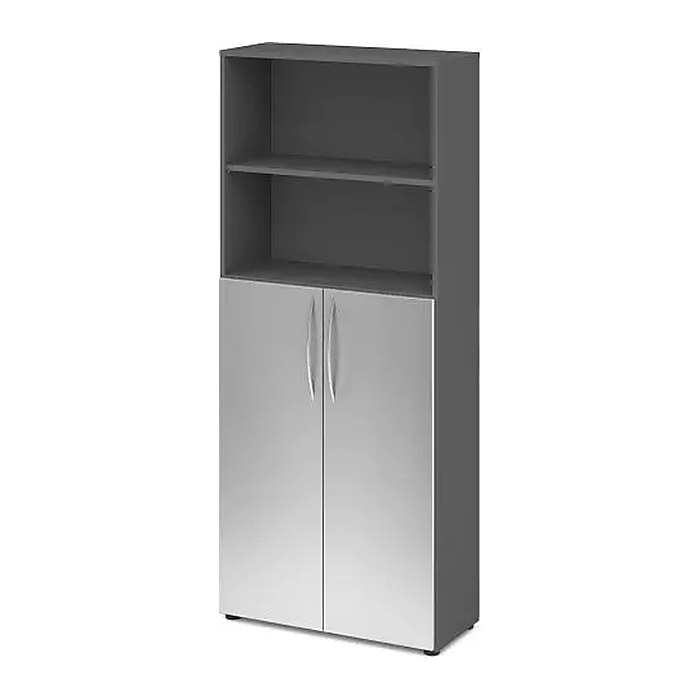 HAMMERBACHER Regalschrank 4770, V4770/G/S/BM grafit, silber 80,0 x 34,6 x 188,0 cm, 1 St.