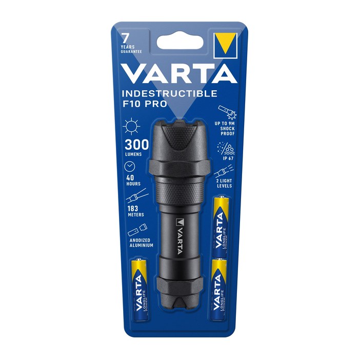 VARTA Indestructible F10 Pro LED Taschenlampe schwarz 13,8 cm, 300 Lumen, 6 W, 1 St.