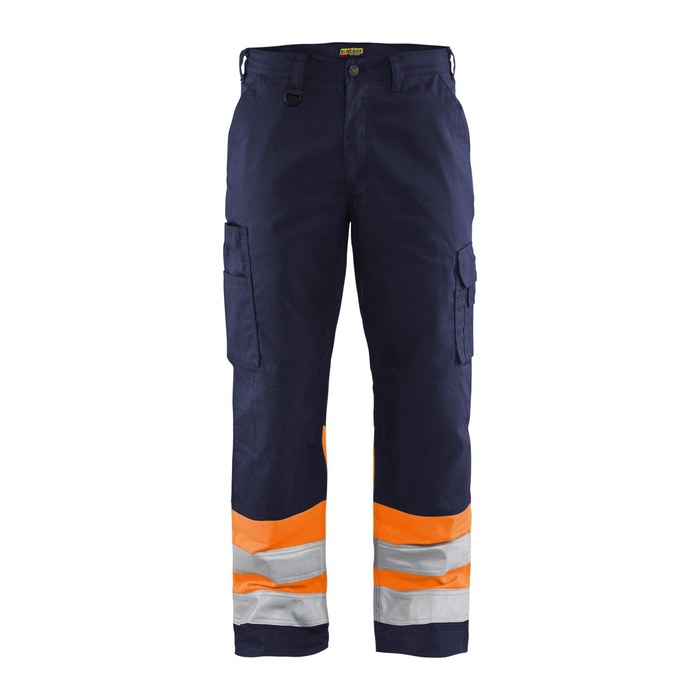 BLAKLÄDER® unisex Warnschutzhose 1564 marine, orange Größe 22