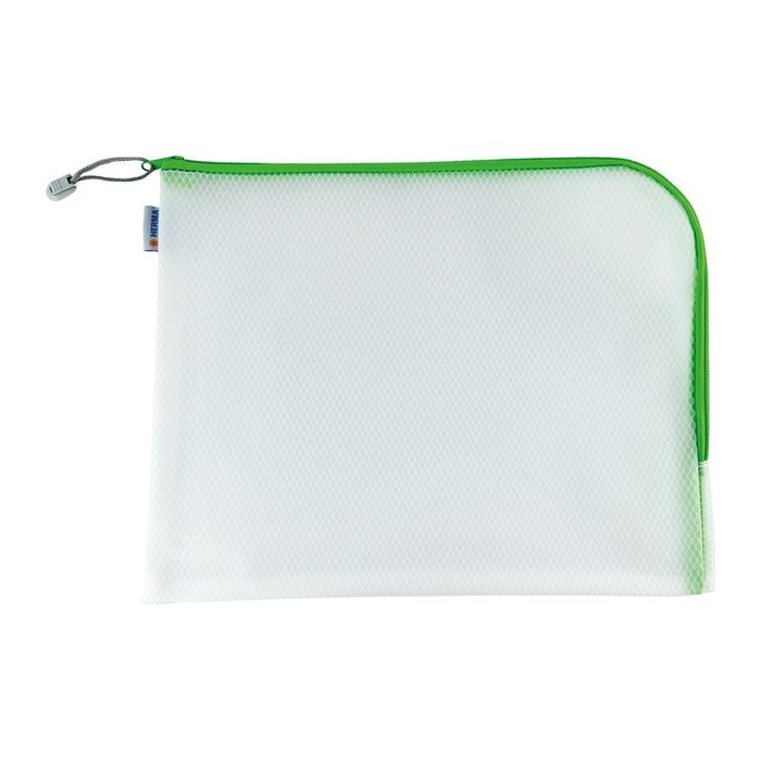 HERMA Reißverschlussbeutel DIN A4 überbreit transparent/grün, 1 St.