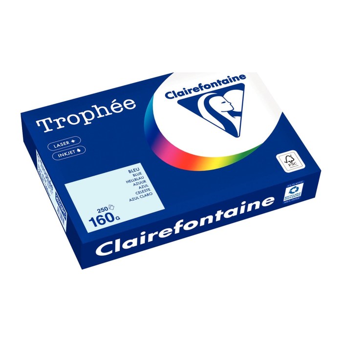 Clairefontaine Kopierpapier Trophée hellblau DIN A4 160 g/qm 250 Blatt