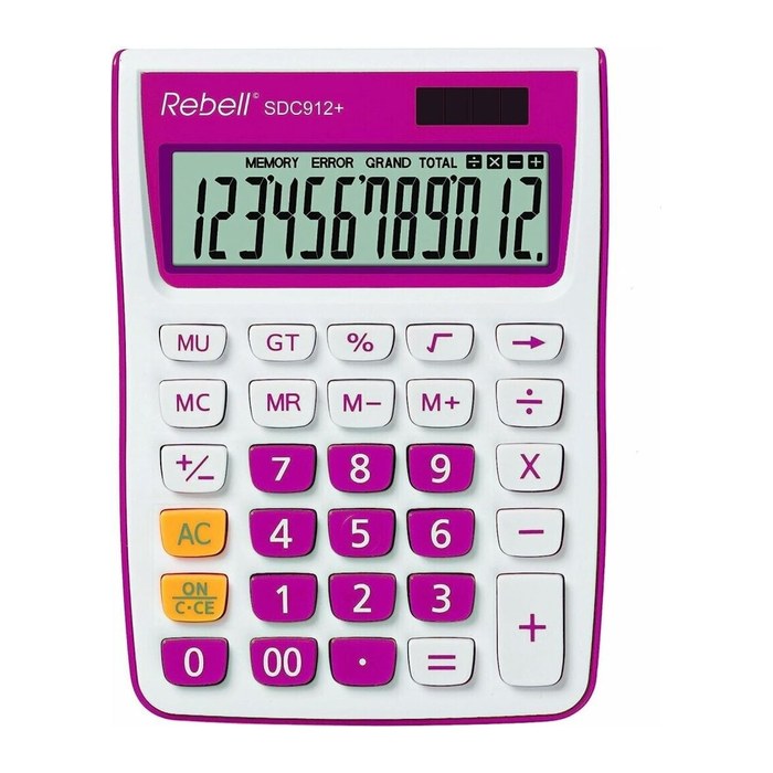 Rebell SDC912 Tischrechner pink/weiß