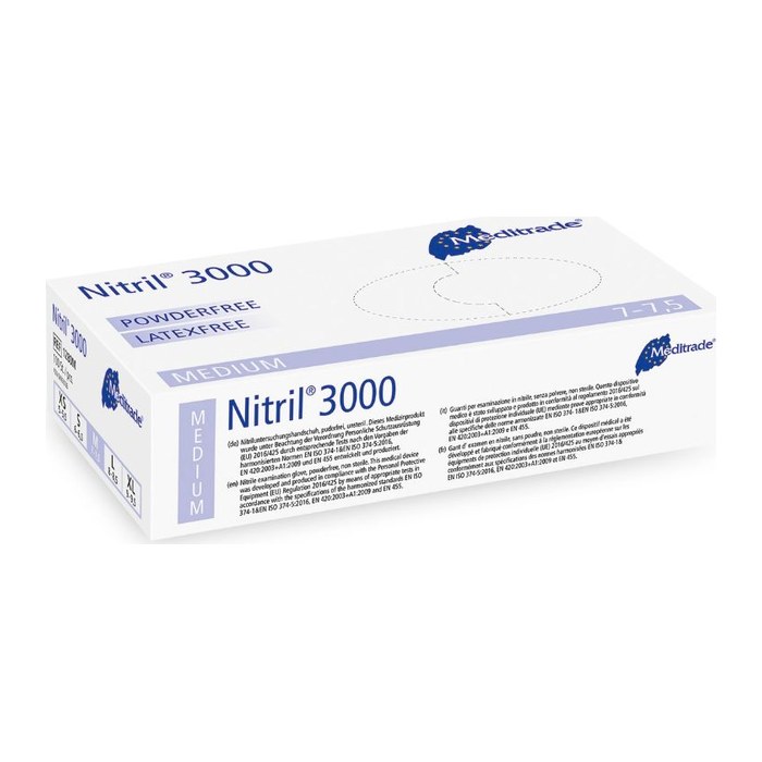 Meditrade® unisex Einmalhandschuhe Nitril® 3000 weiß Größe L, 100 St.