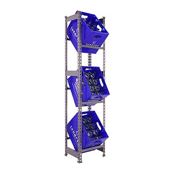 Simonrack Getränkekistenregal KIT SIMONBOTTLE 3 GRIS 330100024184033 grau 40,0 x 30,0 x 180,0 cm