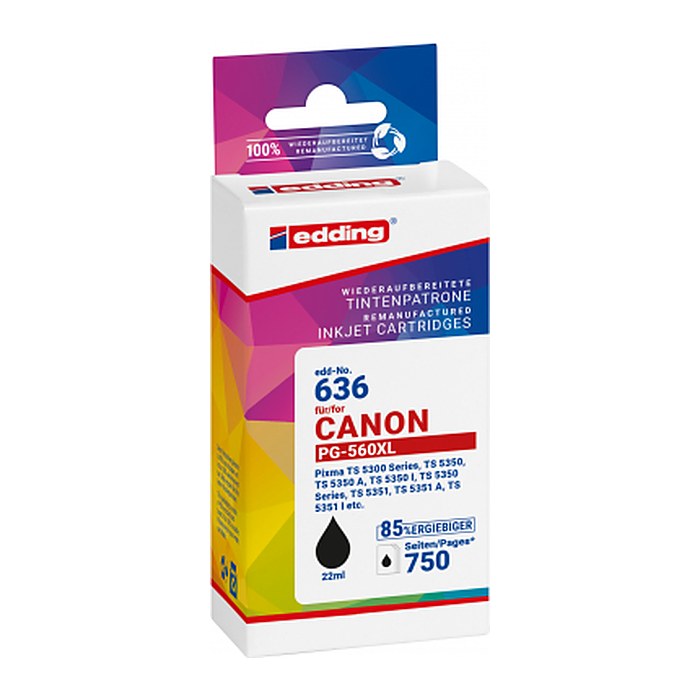edding EDD-636 schwarz Druckerpatrone kompatibel zu Canon PG-560XL