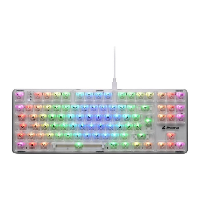 Sharkoon Gaming Tastatur Crystal Shark weiß DE