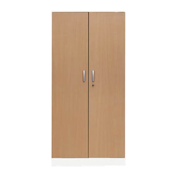 Gürkan Stahlschrank 100113 verkehrsweiß, buche 4 Fachböden 92,0 x 42,0 x 195,0 cm, aufgebaut, 1 St.