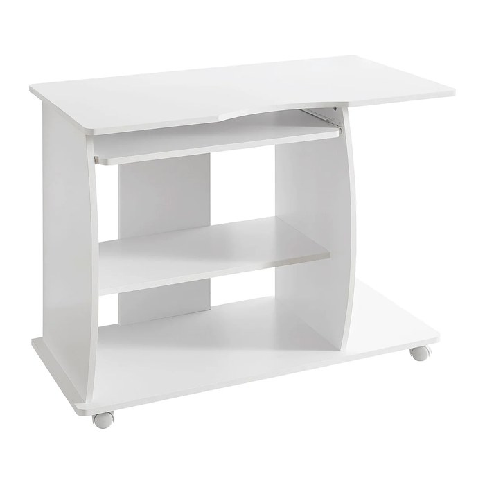WOHNLING Schreibtisch weiß rechteckig, Wangen-Gestell weiß 90,0 x 50,0 cm