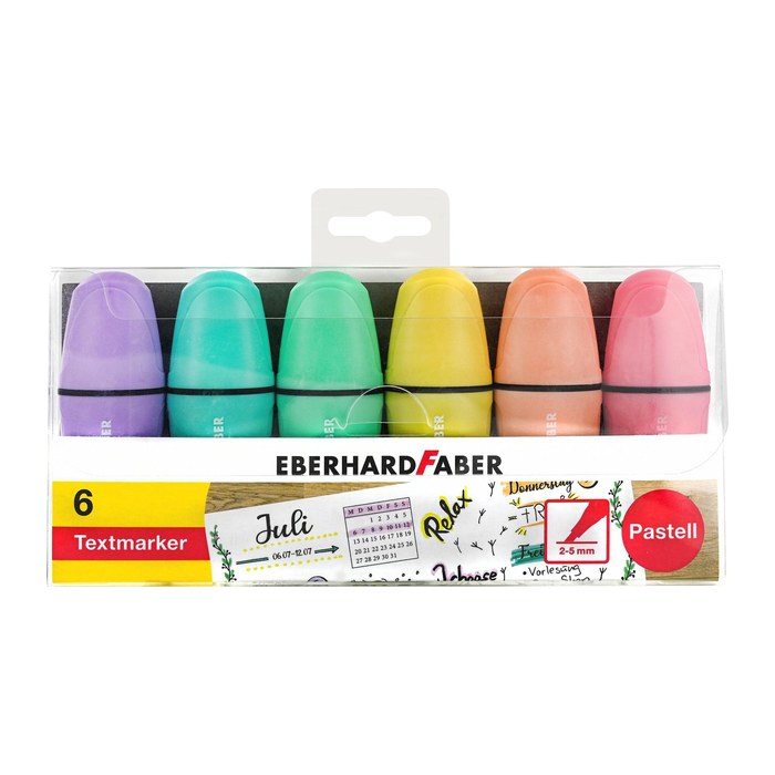 EBERHARD FABER pastell Mini Textmarker farbsortiert, 6 St.