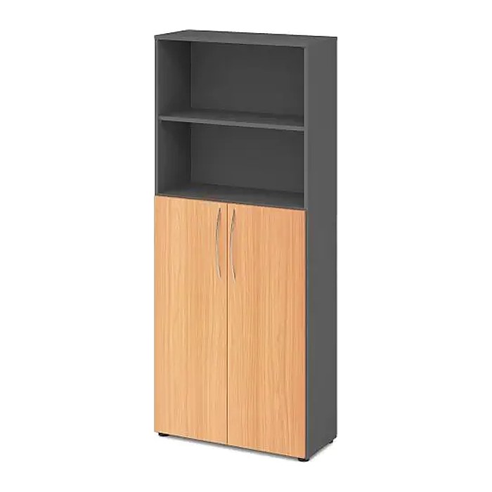 HAMMERBACHER Regalschrank 4770, V4770/G/6/BM grafit, buche 80,0 x 34,6 x 188,0 cm, 1 St.