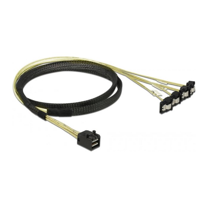DELOCK SAS-Kabel MiniSAS HD SFF-8643 > 4xSATA 7Pin gew. 1.0m