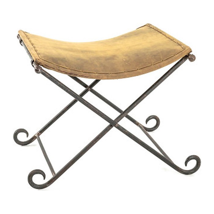 HAKU Möbel Wohnzimmer-Hocker 15957 erdbraun Leder, 1 St.