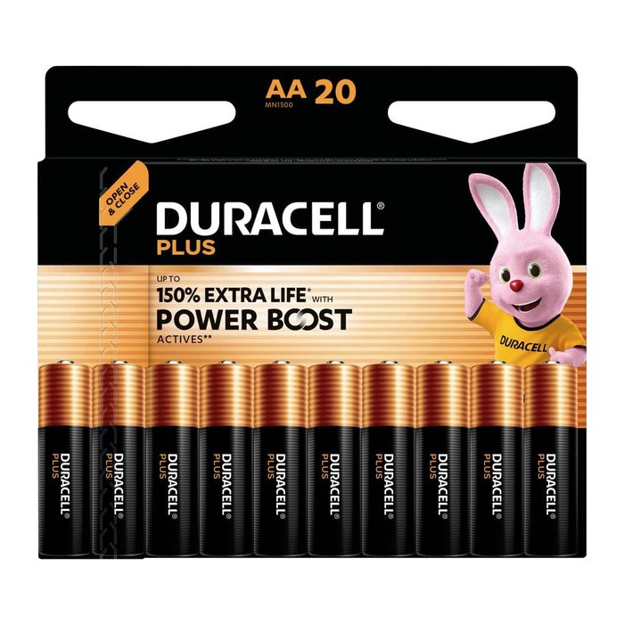 DURACELL Batterien PLUS Alkali-Mangan Mignon AA 1,5 V, 20 St.