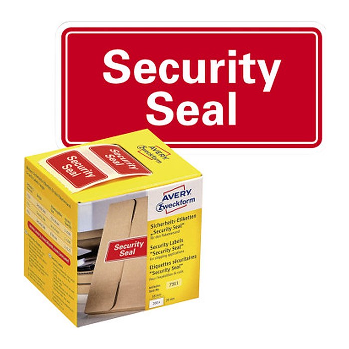 AVERY Zweckform Sicherheitssiegel 7311 rot »Security Seal« 38,0 x 20,0 mm, 200 Etiketten