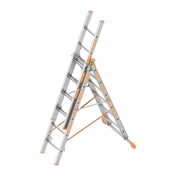 Layher Vielzweckleiter TOPIC 1040 silber 3x 6 Sprossen, H: 365,0 cm