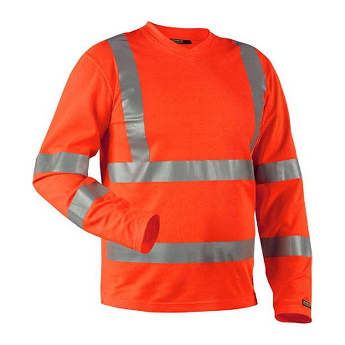 BLAKLÄDER® Herren Warnschutz-Langarmshirt 3381 orange Größe M, 1 St.
