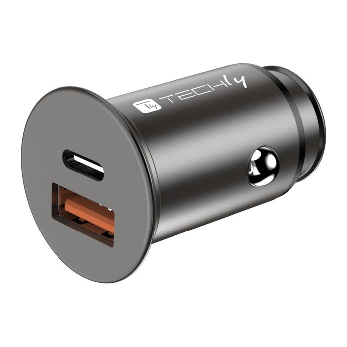 Techly Autoladegerät 5V 2p USB A USBC 38W