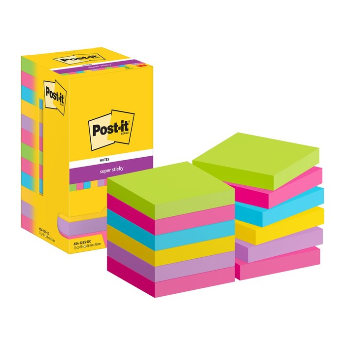 Post-it® Poptimistic Collection Haftnotizen farbsortiert, 12 Blöcke