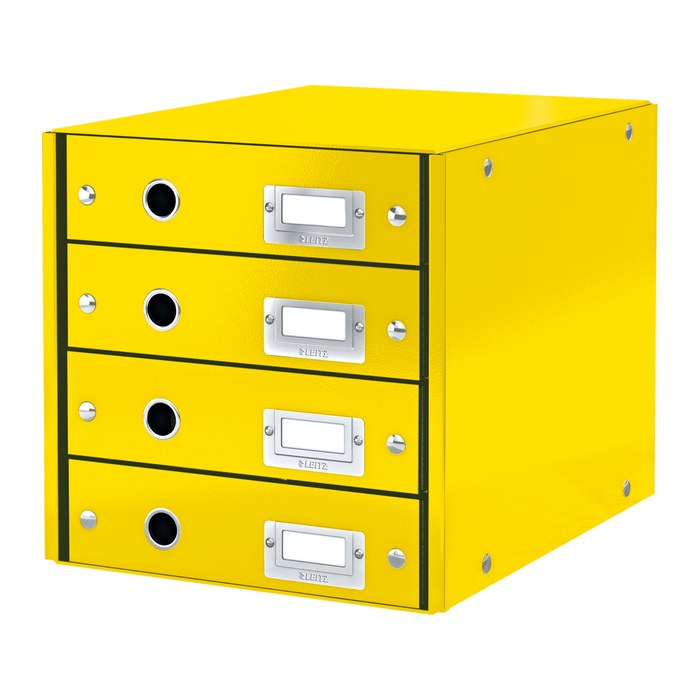 LEITZ Schubladenbox Click & Store  gelb 60490016, DIN A4 mit 4 Schubladen, 1 St.