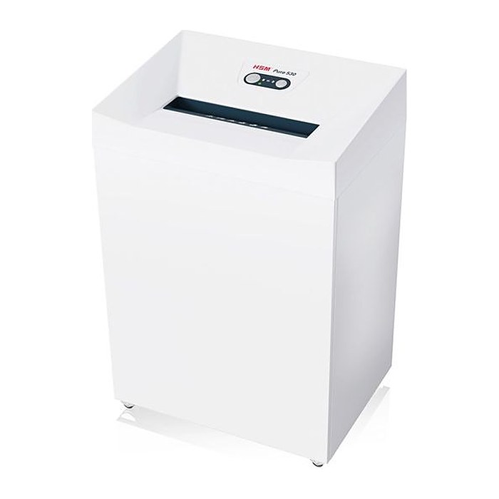 HSM Pure 530 Aktenvernichter mit Streifenschnitt P-2, 3,9 mm, bis 21 Blatt, weiß