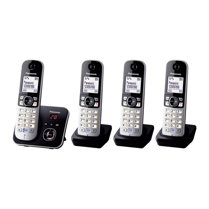 Panasonic KX-TG6824GB Schnurloses Telefon-Set mit Anrufbeantworter schwarz-silber